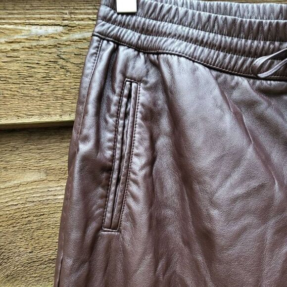 Joie vegan leather straight leg pants with drawstring medium - Picture 4 of 9